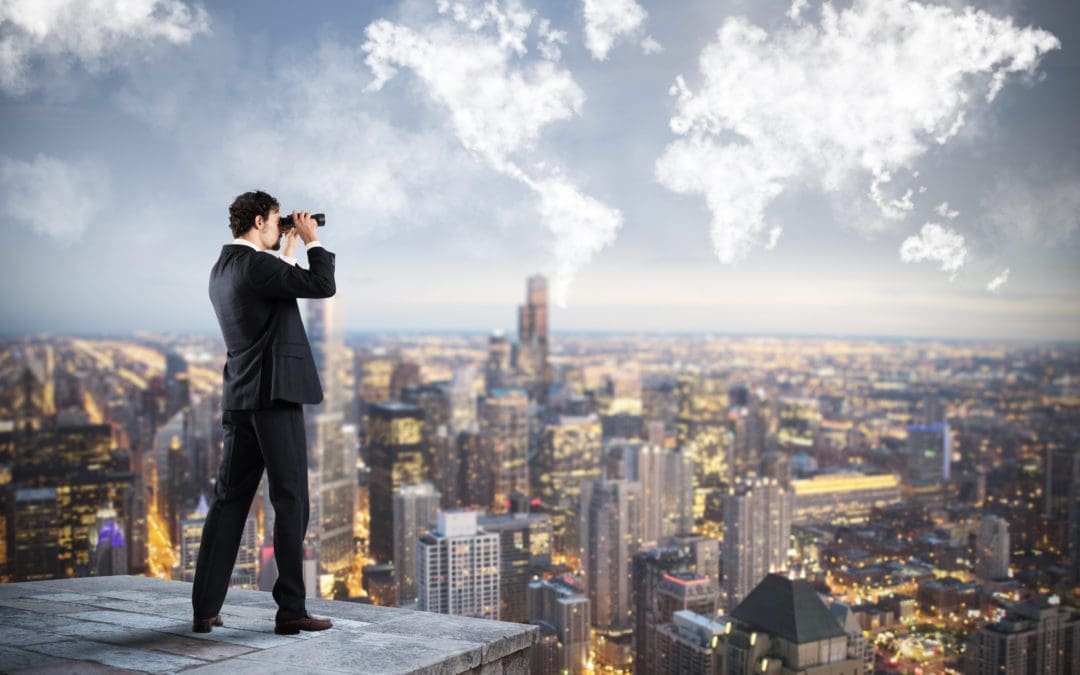 Man using binoculars
